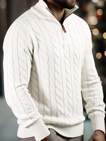 Knitted sweater with zipper