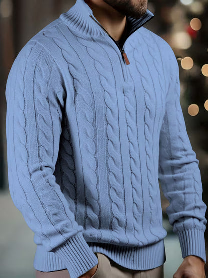 Knitted sweater with zipper