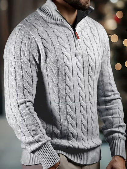 Knitted sweater with zipper